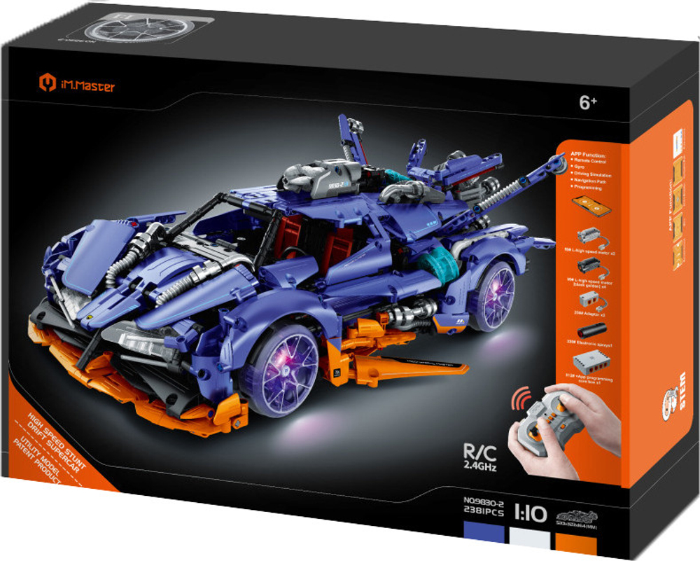 Конструктор Суперкар Bomb Apollo на р/у 1:10 2381 дет.