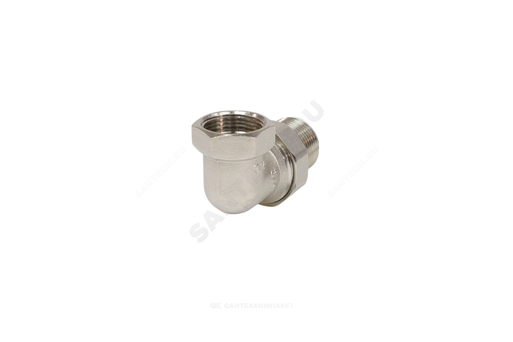 Соединитель латунь никель американка Ду 15 (1/2") угловой ВР/НР VALFEX VF.098.N.012