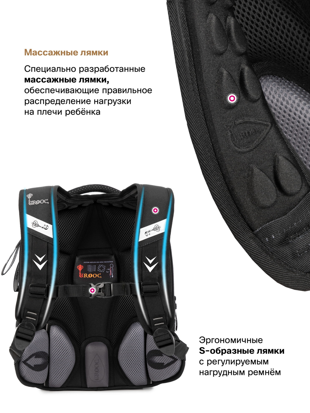 Ранец GROOC 16-18 + пенал + мешок + сумка-пенал