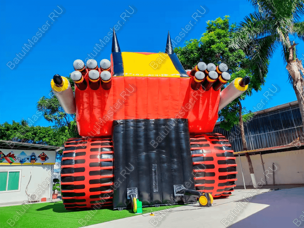 Коммерческий надувной батут "Супер Бульдозер MAX" 15*8*9 м