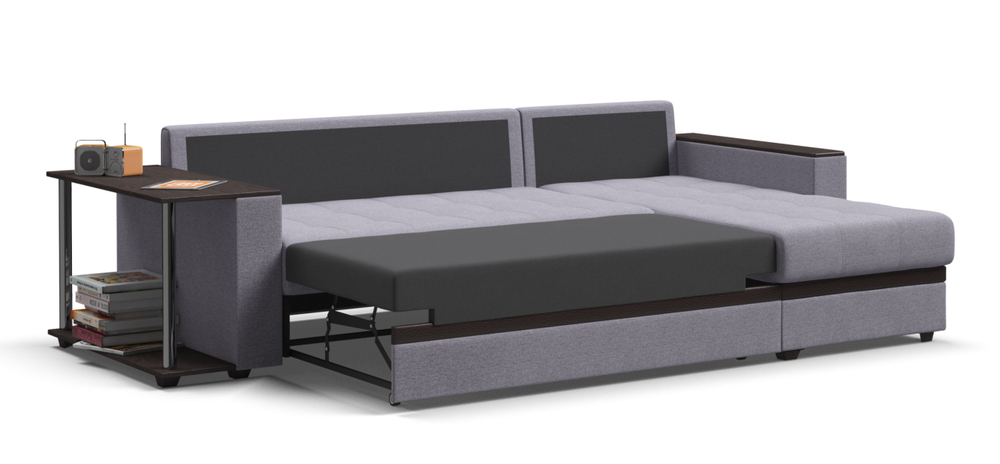 Угловой диван Атланта Люкс Рогожка Мальмо платина