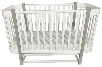 Детская кроватка Кедр Florencia продольный маятник 3 в 1 белый/серый