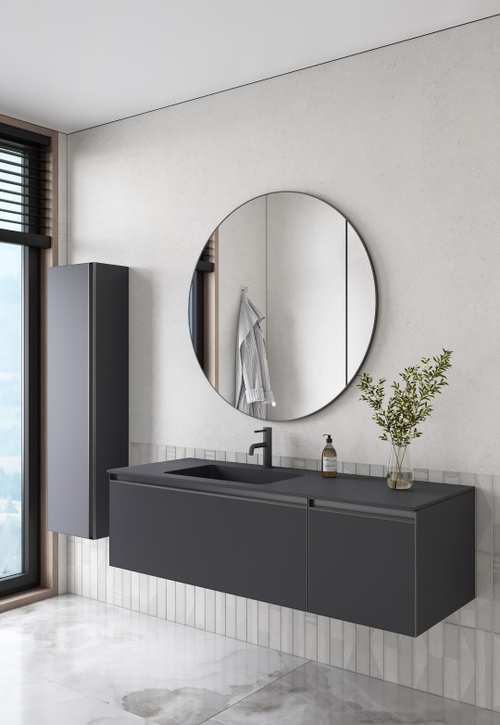 Armadi Art Комплект QUATRO M2-140 тумба+раковина моноблок ANTRACITE