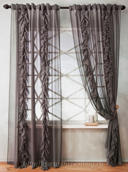 Комплект штор ИВИ (арт. BL01-202-03) - (140х270)х2 см. - серый