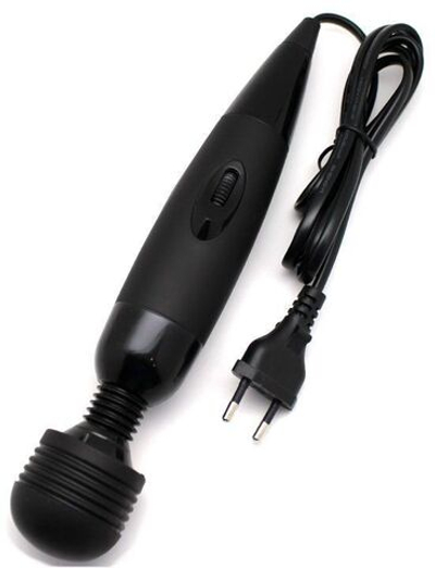 Чёрный вибратор-жезл - 25 см. (Цвет: черный)