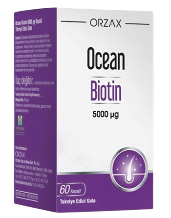 ORZAX Ocean Biotin 5000 мкг 60 капсул, Биотин