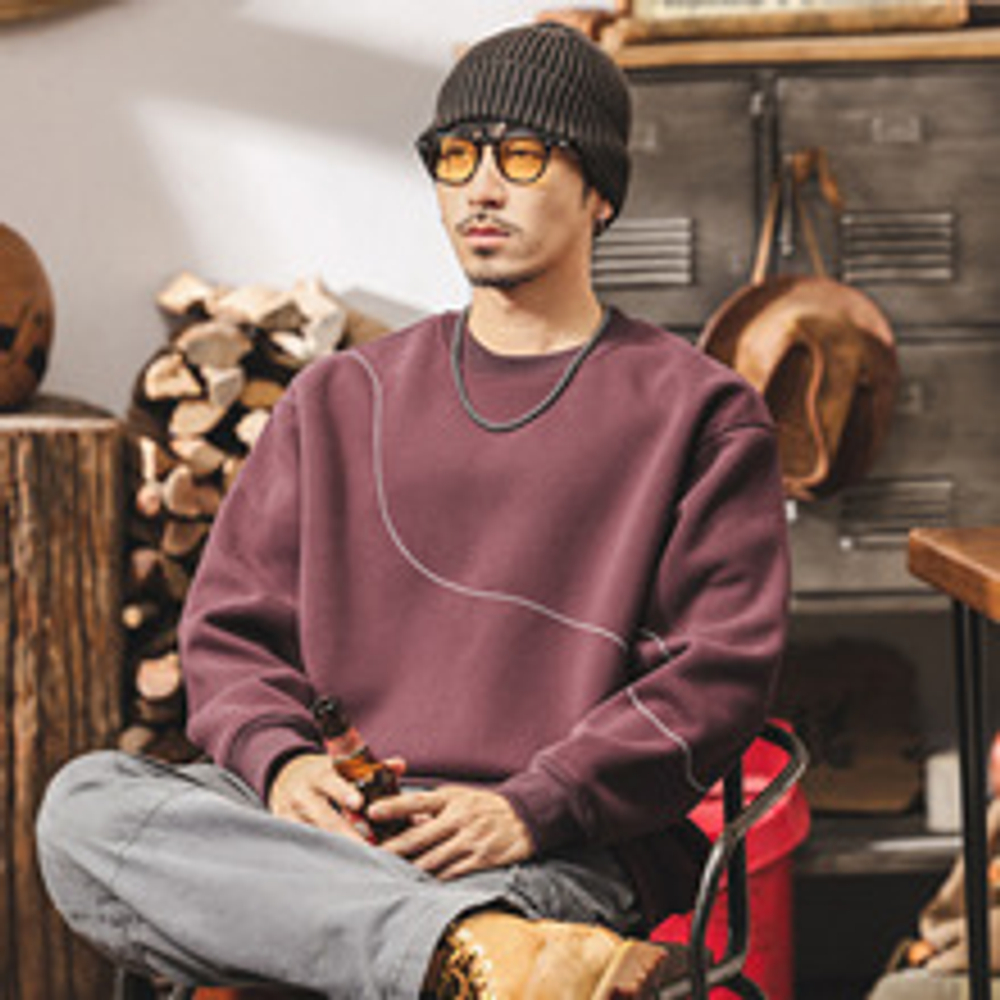 мужской свитшот нового сезона весна-осеньс декоративной строчкой