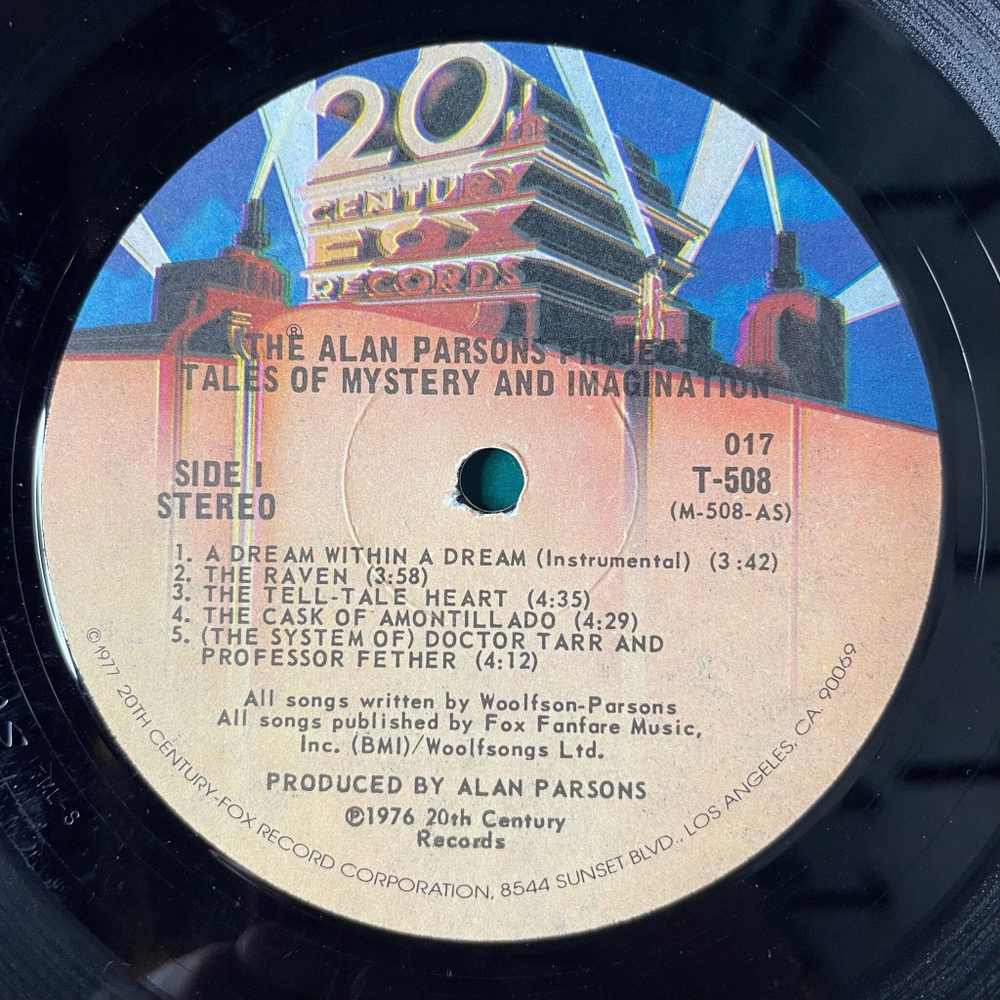 Винтажная виниловая пластинка LP The Alan Parsons Project Tales Of Mystery And Imagination (USA 1976)