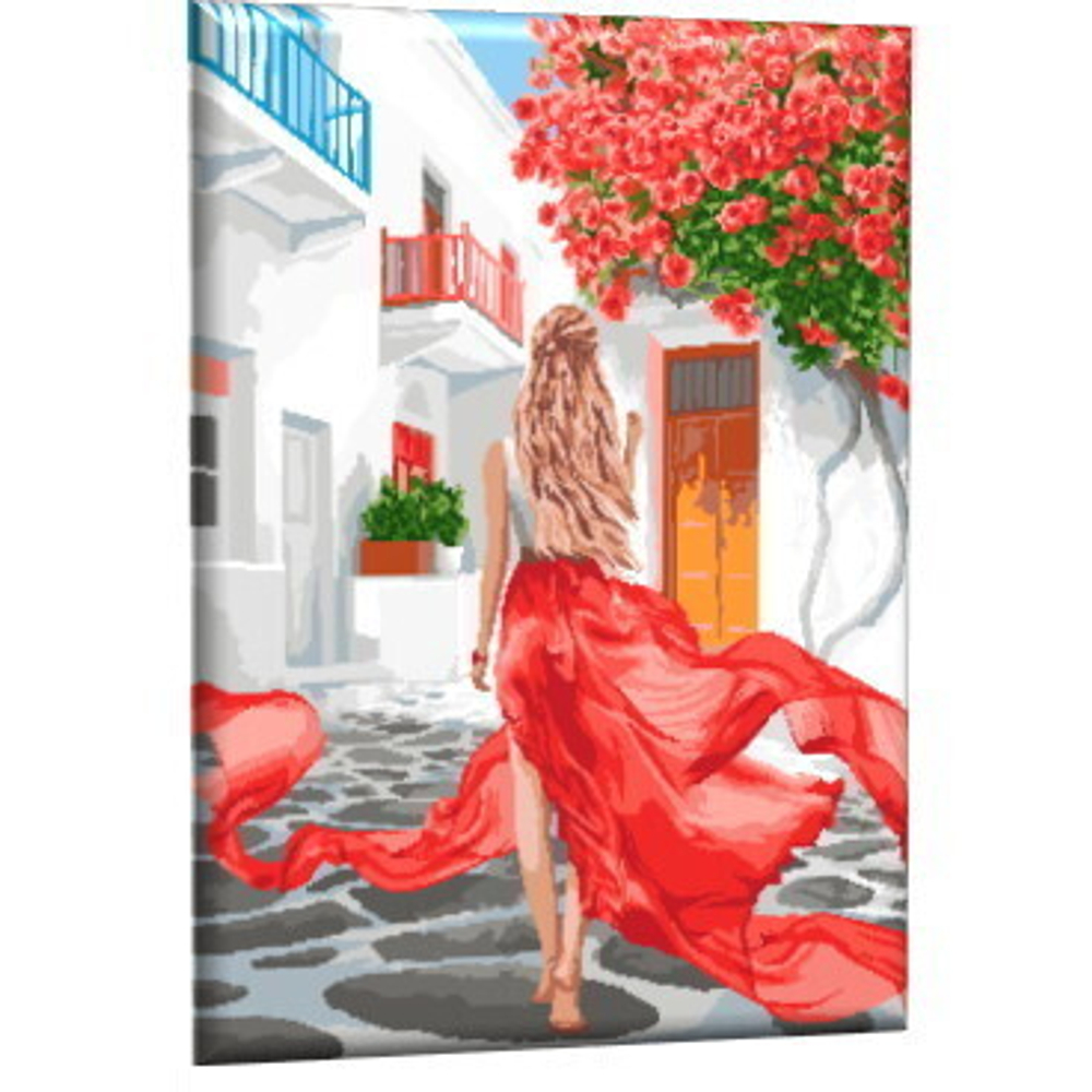 Картина рисование по номерам 40*50 см «Улочки Греции» GLA09