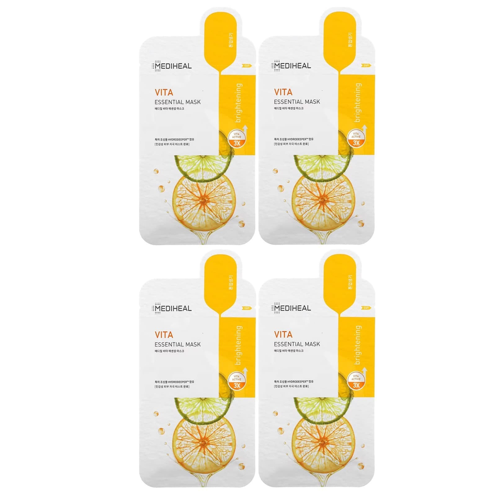 MEDIHEAL, Vita, Essential Beauty Mask, 4 шт., По 24 мл (0,81 жидк. унц.)