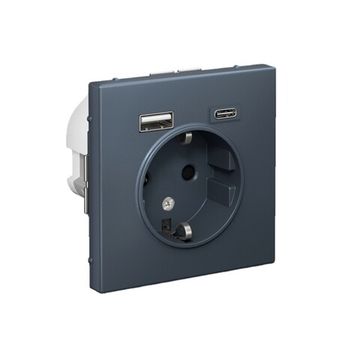 Розетка ArtGallery 16А с 2-мя заряд. устройствами USB A+C 5В/2.4А/3А 2х5В/1.5А механизм грифель SE GAL000732