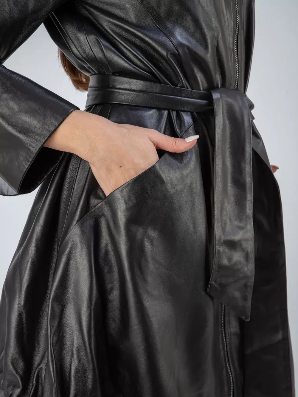 Плащ кожаный натуральный