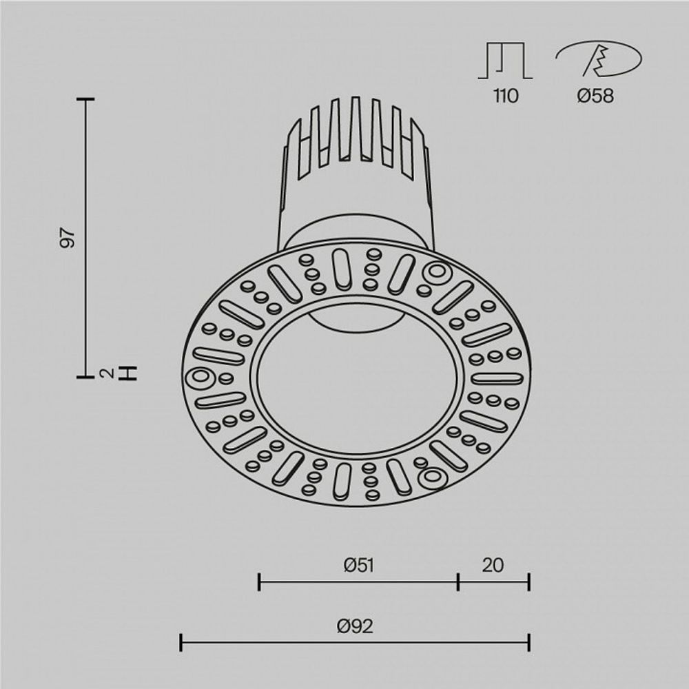 Встраиваемый светильник Maytoni Dip DL120-10W-4K-TRS-B
