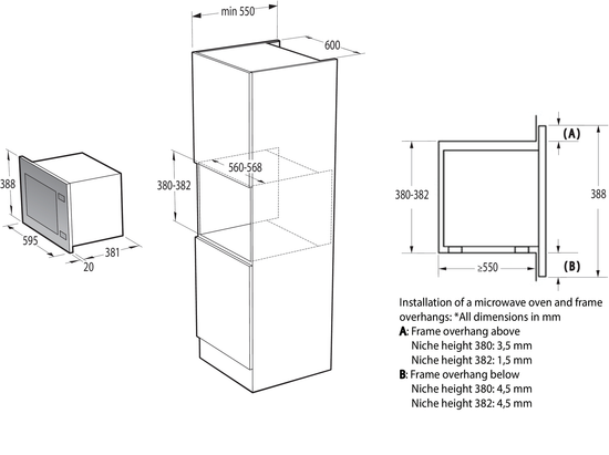 Встраиваемая микроволновая печь GORENJE BM251SG2WG