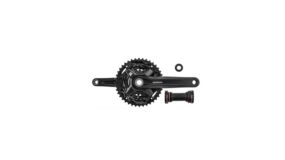 Система Shimano Acera, FC-MT210, 30/40/22T, 3x9 скоростей, 170мм, интегрированный вал с кареткой BSA, черная, без упаковки