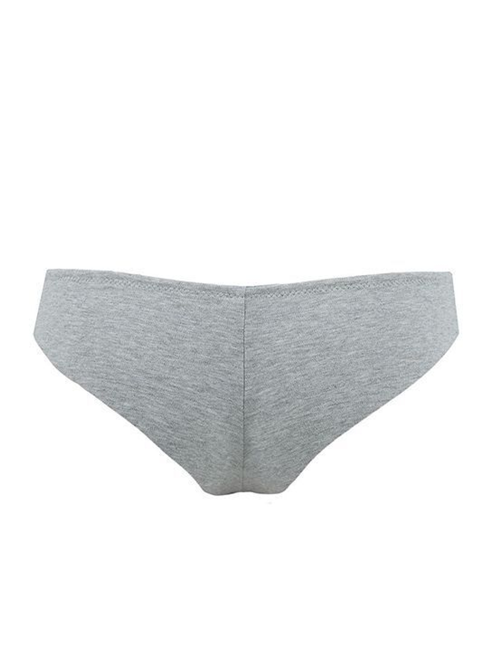 Хлопковые трусы-бразилиана с низкой линией талии (Размер: 5 размер) (Цвет: серый меланж)