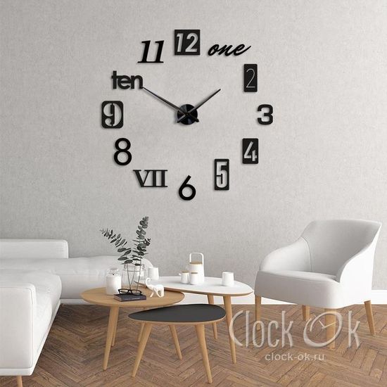 Настенные 3D часы Number