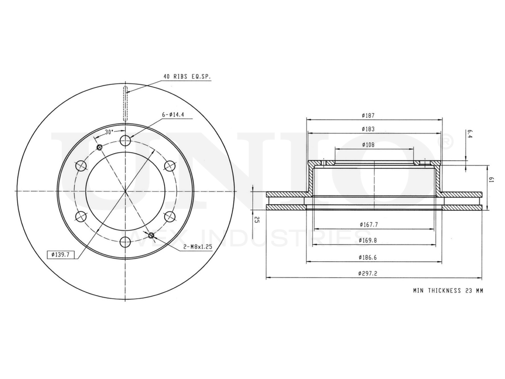 Диск тормозной передний UNIO BRD-20426