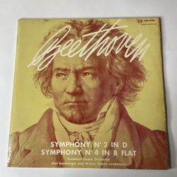 Винтажная виниловая пластинка LP Beethoven Бетховен, Frankfurt Opera Orchestra, Carl Bamberger, Walter Goehr Симфония Symphony No.2 In D, Symphony No.4 In B Flat (Англия 1962)