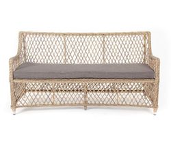 "Латте" диван двухместный из искусственного ротанга, цвет соломенный