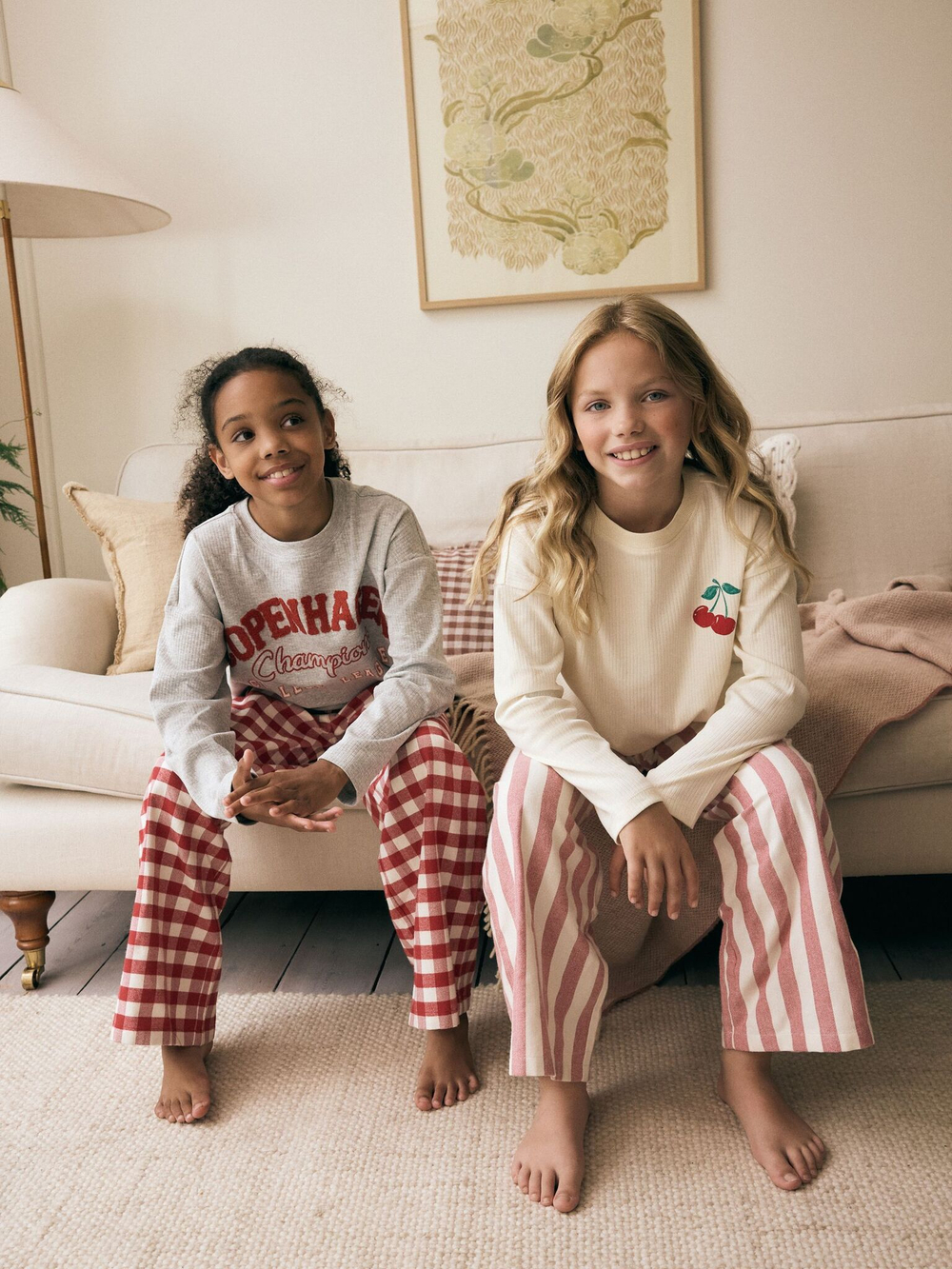 Пижама для девочки Next B29-110, 2 шт., Серый, Кремовый