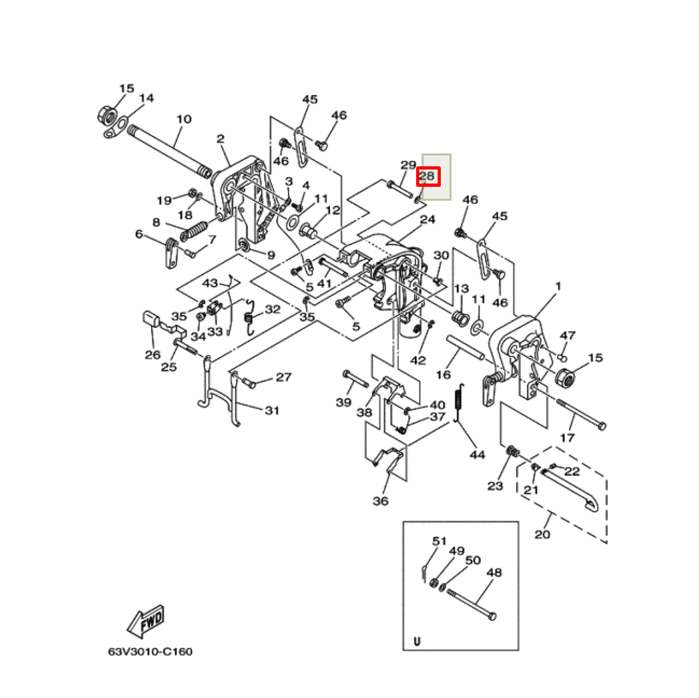 Шайба подвески пластик Yamaha 9,9-15(YUELANG)
