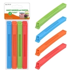 Набор зажимов д/пакетов Клип 4 шт дл 14 см 4 цв