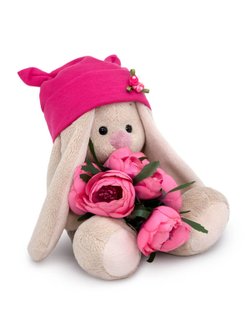 Мягкая игрушка Зайка Ми с букетом 15 см