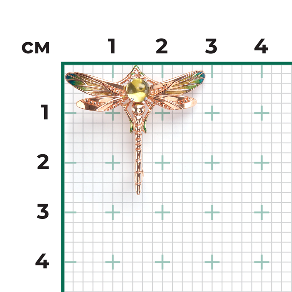 Брошь «Стрекоза» из красного золота c аметистом и эмалью Артикул: 04-0252-00-203-1110-57