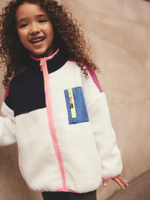 Куртка флисовая на молнии для девочки Next B50-691, Розовый, Белый