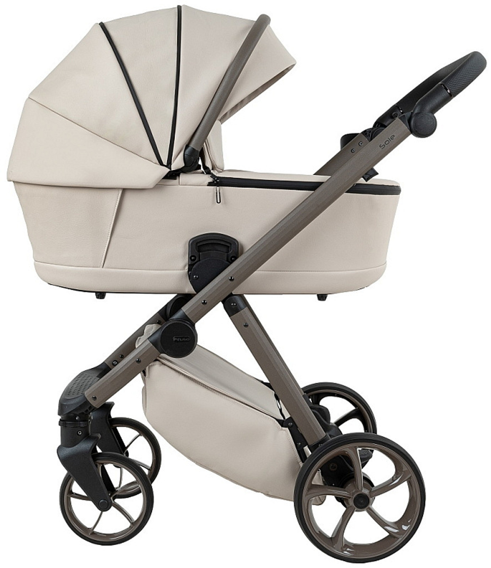Детская коляска Pituso Sole Leather 2 в 1 PMPL/02 Latte