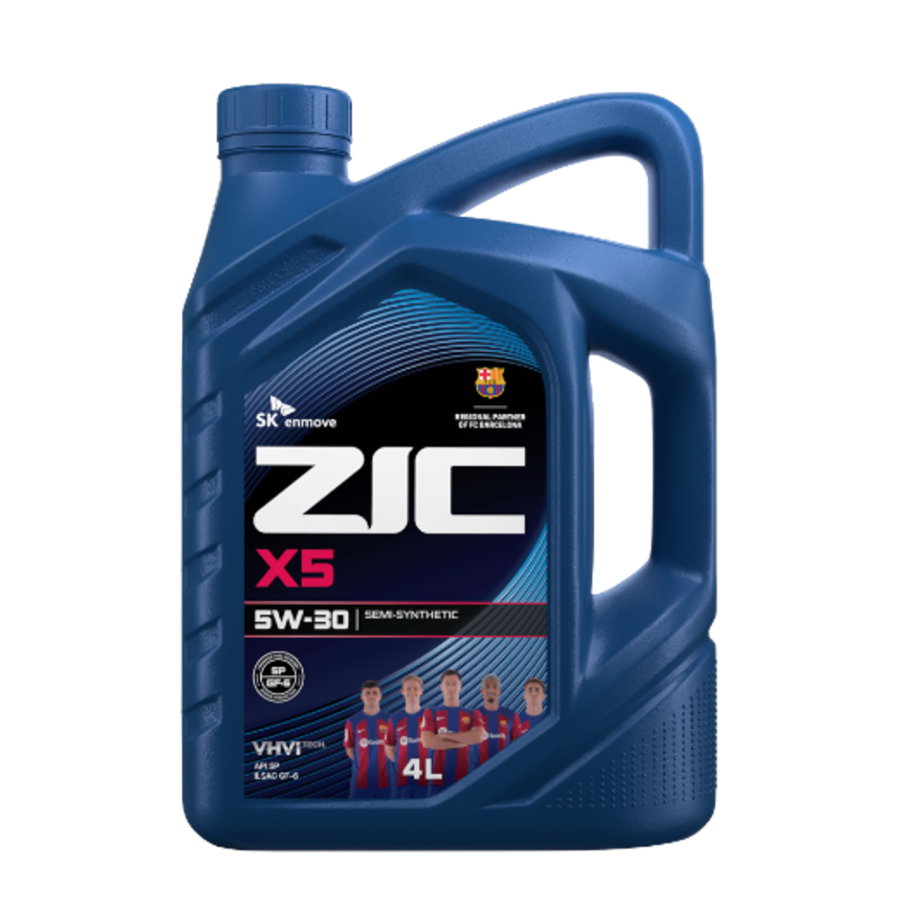 Моторное масло Zic X5 5W-30, полусинтетическое, 4 л