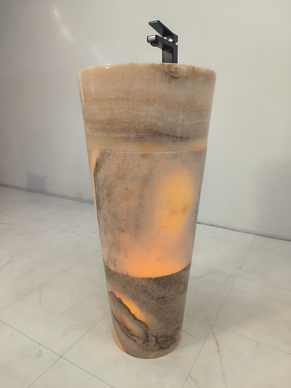 Раковина напольная из оникса Yellow ON-61358 (40*40*90)