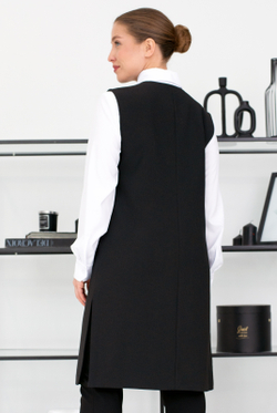 Удлинённый жилет 1634ОП, черный #70Ч061634ОП