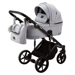 Детская коляска Adamex Marco 2 в 1 GA01 (СВ. СЕР ТК.+ СВ.СЕР КОЖ. ОТДЕЛКА)