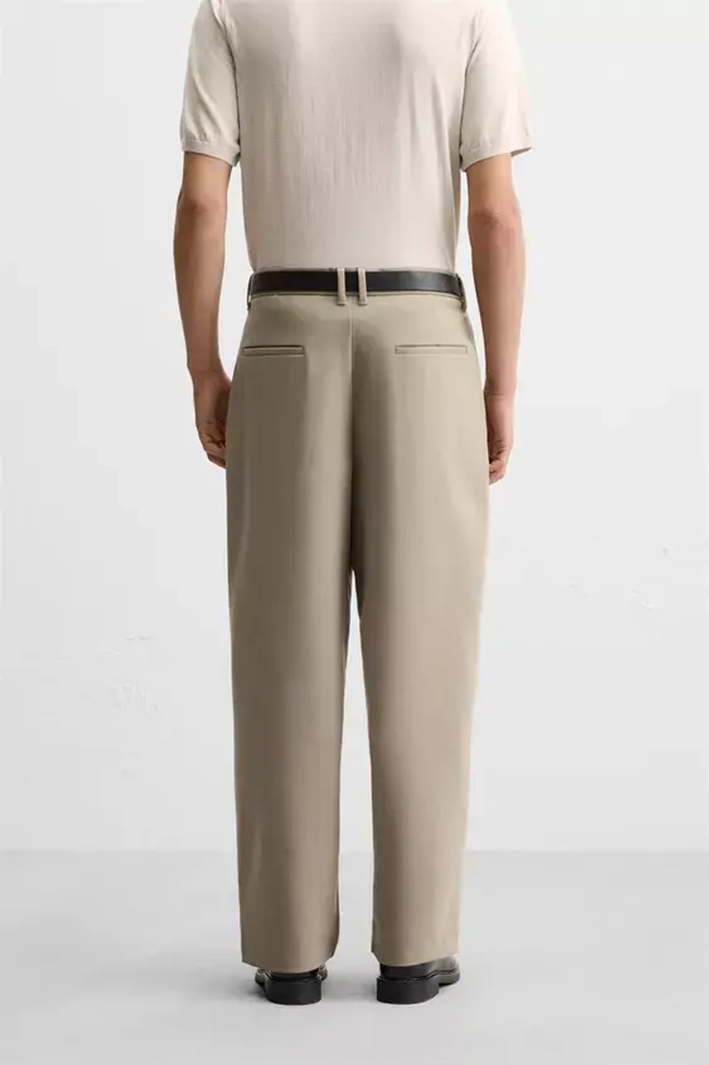 ZARA БРЮКИ СВОБОДНОГО КРОЯ СО СКЛАДКАМИ, СВЕТЛЫЙ РЫЖЕВАТО-КОРИЧНЕВЫЙ