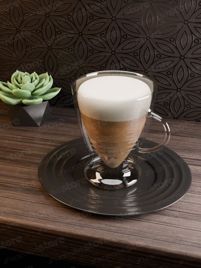 Набор стеклянных чашек 2 шт. 300 мл. Kamille KM 9005 с двойными стенками