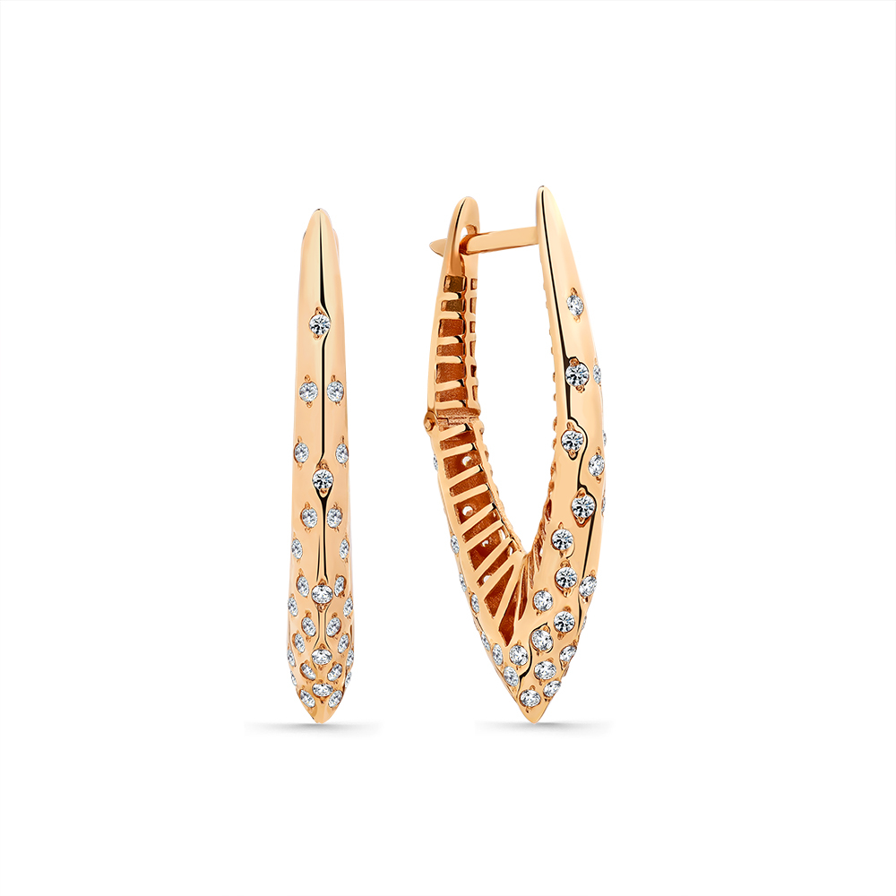 Серьги из золота 585 пробы с 102 Фианит