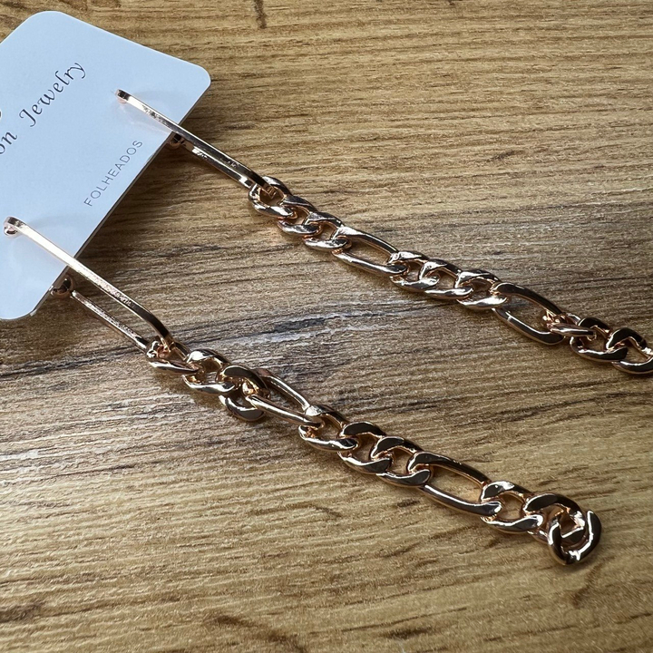 Серьги "Цепи" застежка узелок 11 звеньев ассорти плетение панцирное металл цвет медный 9,5 см