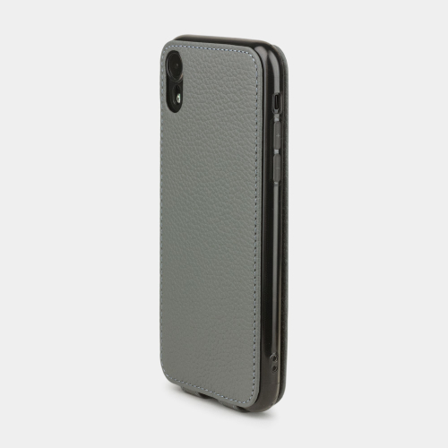 Чехол для iPhone XR из натуральной кожи теленка, стального цвета
