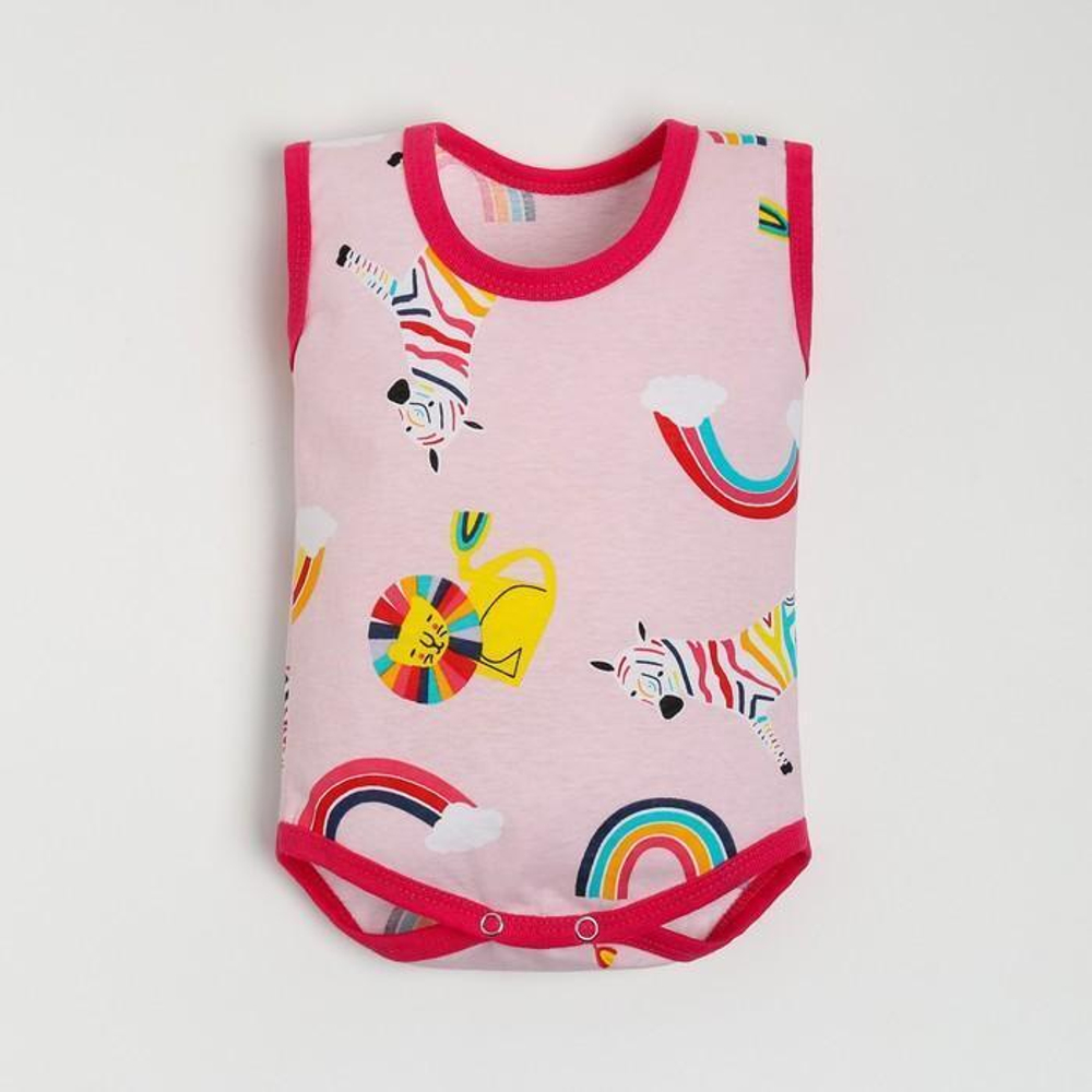 Боди-майка для девочки А.78-15 КТ, розовый/зебра, рост 62 см (Юниор Текстиль), 1 шт.