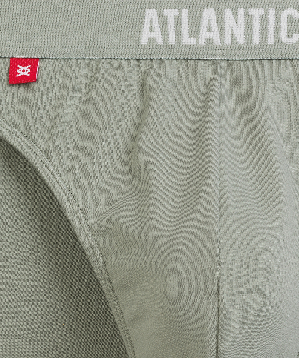 Мужские трусы слипы спорт Atlantic, набор 3 шт., хлопок, черные + светло-зеленые + графитовые, 3MP-194