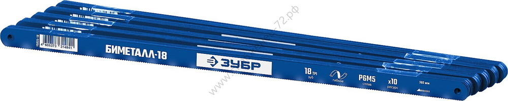 ЗУБР 18 TPI, 300 мм, Биметаллическое полотно по металлу, Профессионал (15855-18)