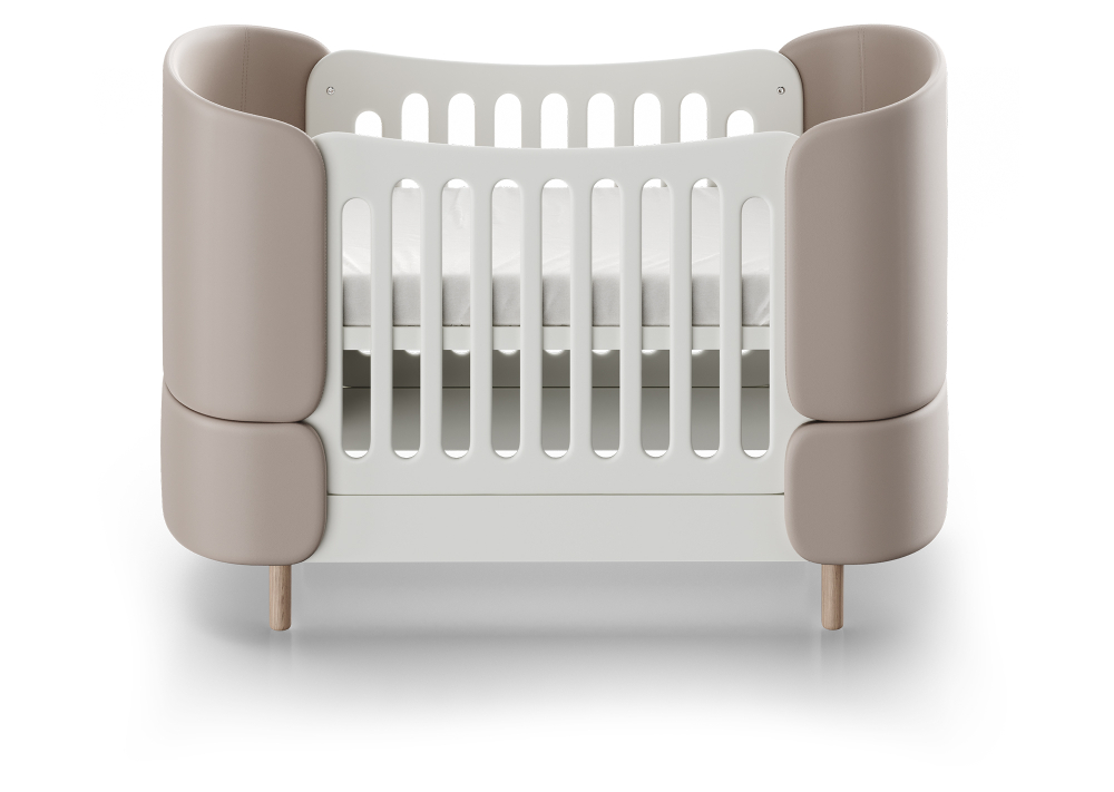 Кроватка-трансформер KIDI Soft (бежевый, экокожа)