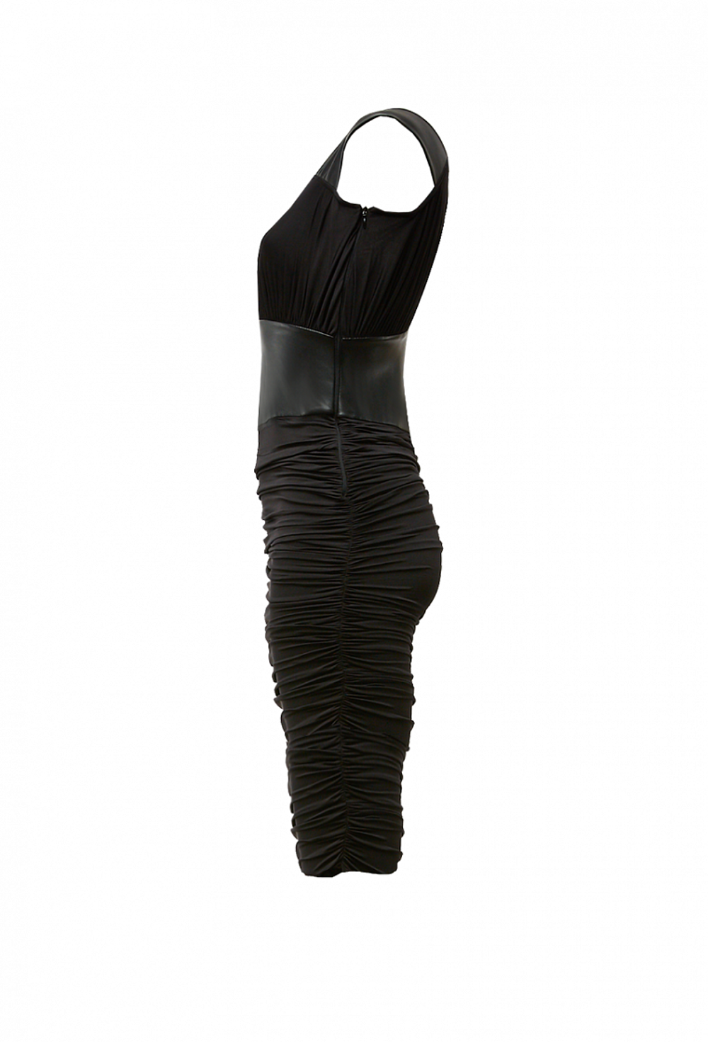 Платье в сборку с ассиметричным воротником 13-01-20FW