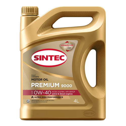 Моторное масло Sintec Premium 9000 0W-40, синтетическое, 4 л