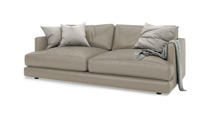 Диван Ибица Madras 1032 215*116*93 см, Бежево-серый Натуральная кожа Еврокнижка Фиеста