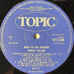 Виниловая пластинка Shirley Collins ‎– Adieu To Old England LP