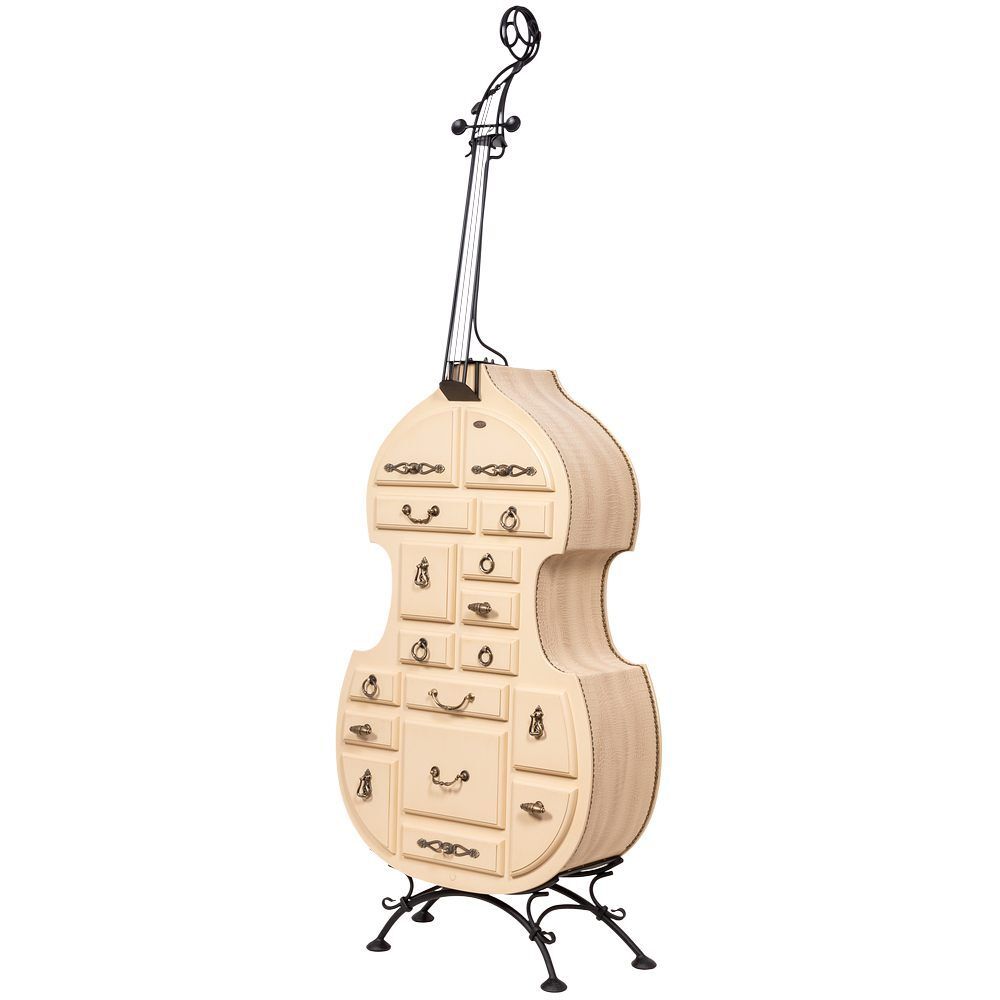 Подставка Контрабас-Комод Айвори Рептилия Жемчуг