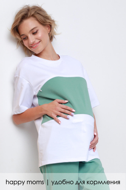 Футболка *Happy moms* для беременных и кормящих мам